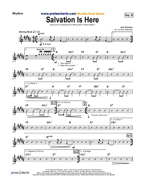 Salvation Is Here Rhythm Chart (Hillsong UNITED)