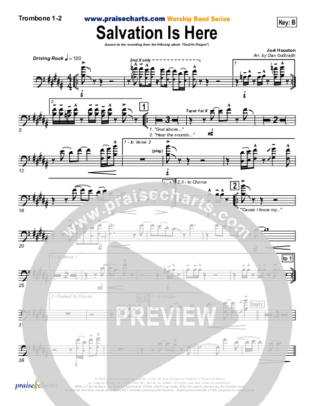 Salvation Is Here Trombone 1/2 (Hillsong UNITED)