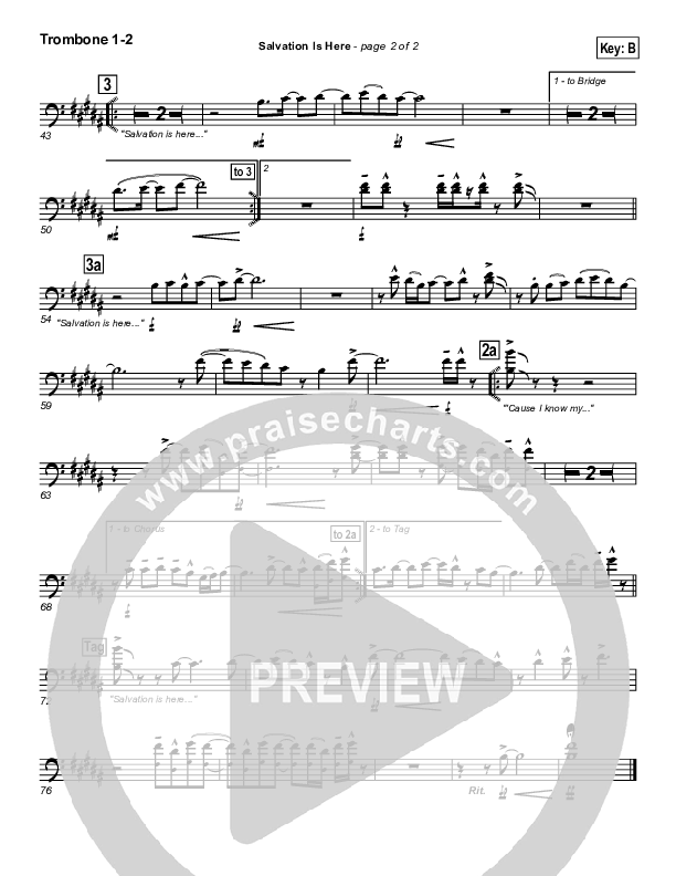 Salvation Is Here Trombone 1/2 (Hillsong UNITED)