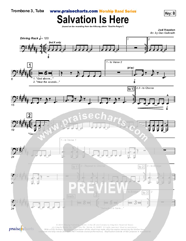 Salvation Is Here Trombone 3/Tuba (Hillsong UNITED)