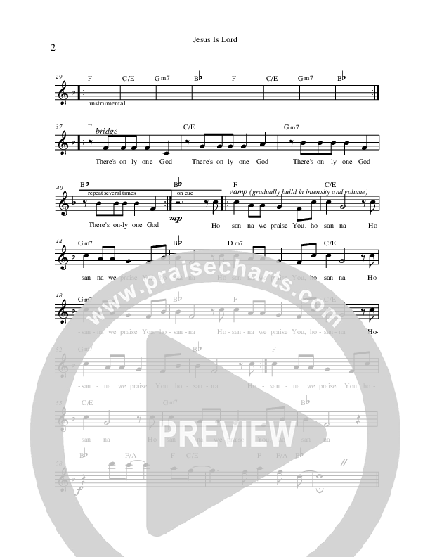 Jesus Is Lord Lead Sheet (Zenzo Matoga)