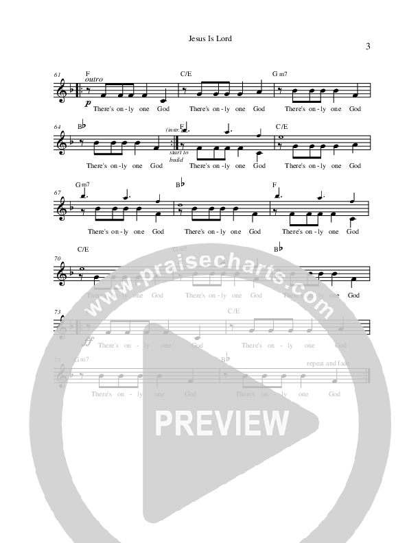 Jesus Is Lord Lead Sheet (Zenzo Matoga)