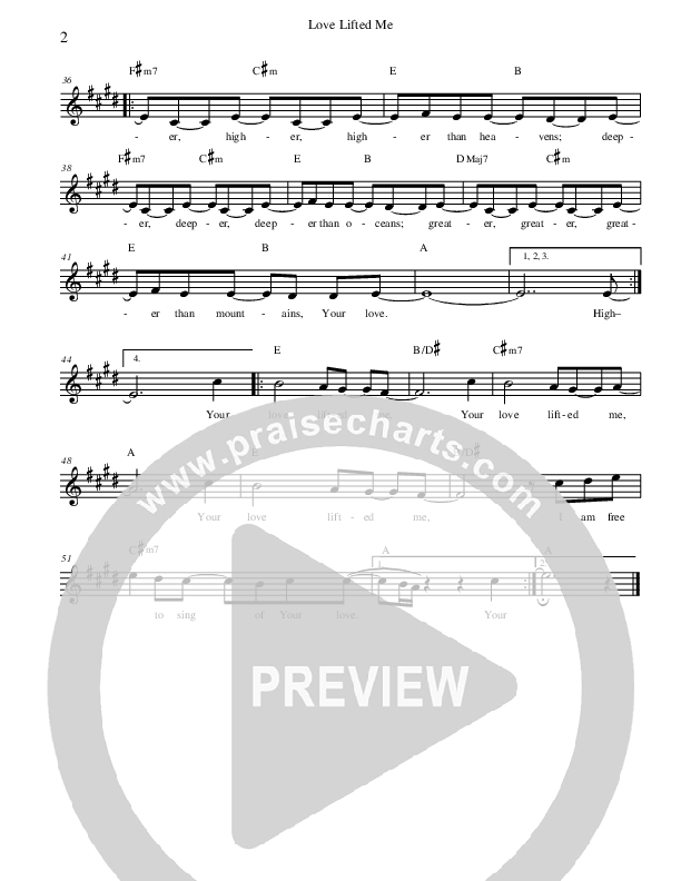 Love Lifted Me Lead Sheet (Zenzo Matoga)