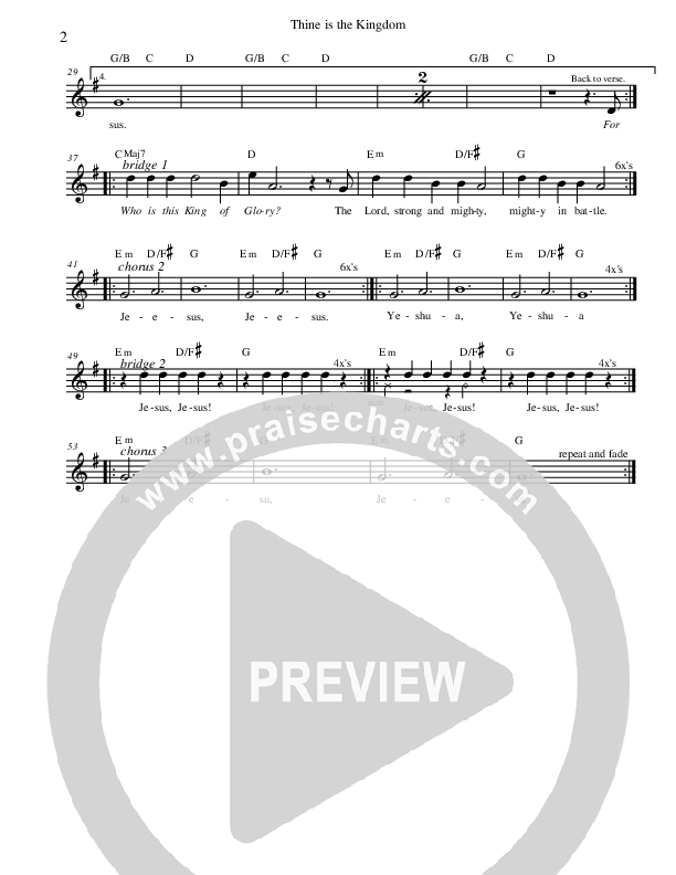 Thine Is The Kingdom Lead Sheet (Zenzo Matoga)
