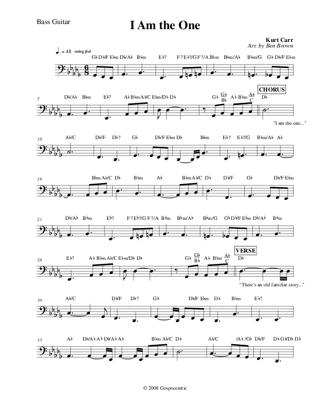 I Am The One Bass Guitar (Kurt Carr)