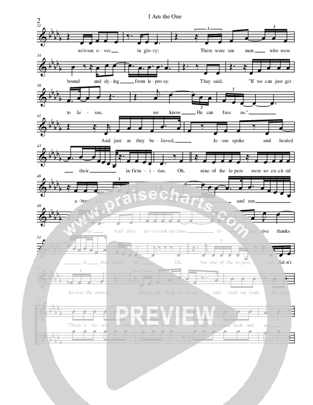 I Am The One Choir Sheet (Kurt Carr)