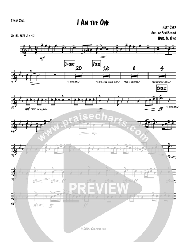 I Am The One Tenor Sax 2 (Kurt Carr)