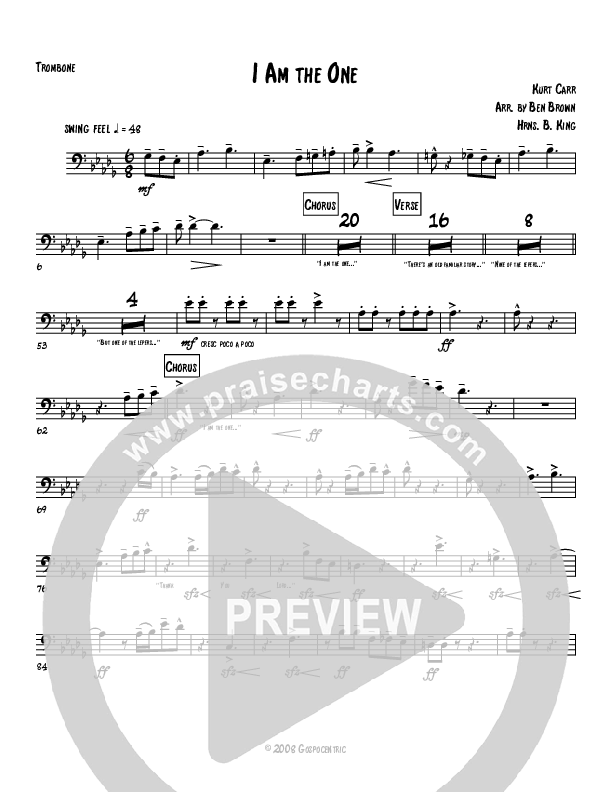 I Am The One Trombone (Kurt Carr)