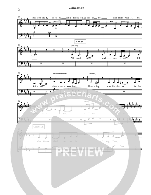 Called To Be Choir Sheet (Jonathan Nelson)