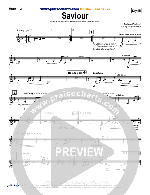 Saviour French Horn 1/2 (Hillsong Worship)