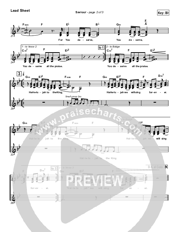 Saviour Lead Sheet (Hillsong Worship)