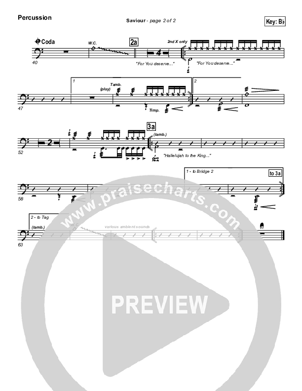 Saviour Percussion (Hillsong Worship)