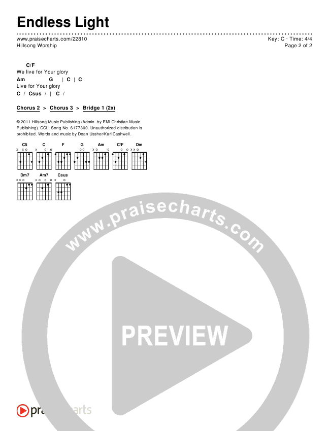 Endless Light Chords & Lyrics (Hillsong Worship)