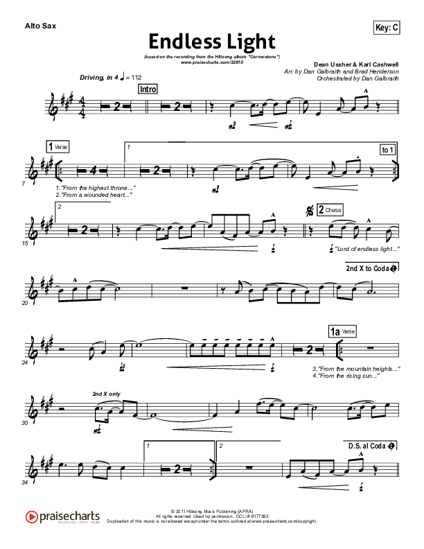 Endless Light Alto Sax (Hillsong Worship)