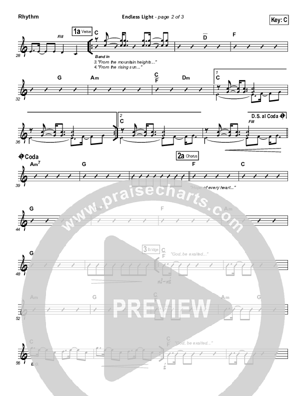 Endless Light Rhythm Chart (Hillsong Worship)