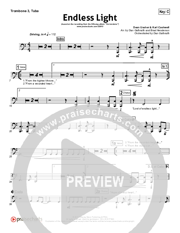 Endless Light Trombone 3/Tuba (Hillsong Worship)