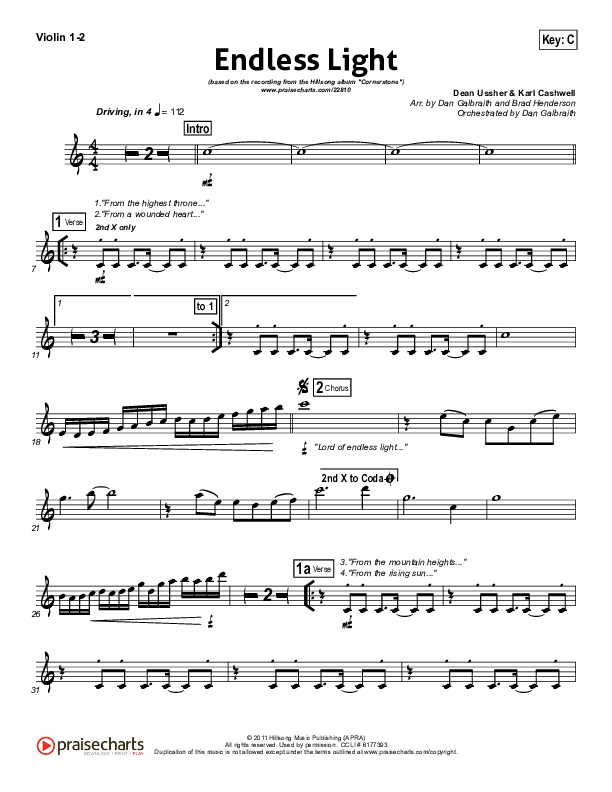 Endless Light Violin 1/2 (Hillsong Worship)