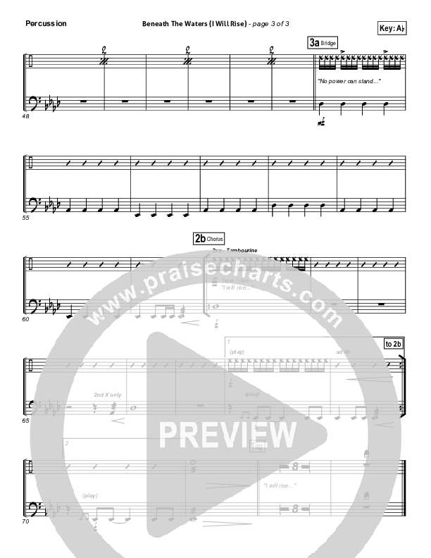 Beneath The Waters (I Will Rise) Percussion (Hillsong Worship)