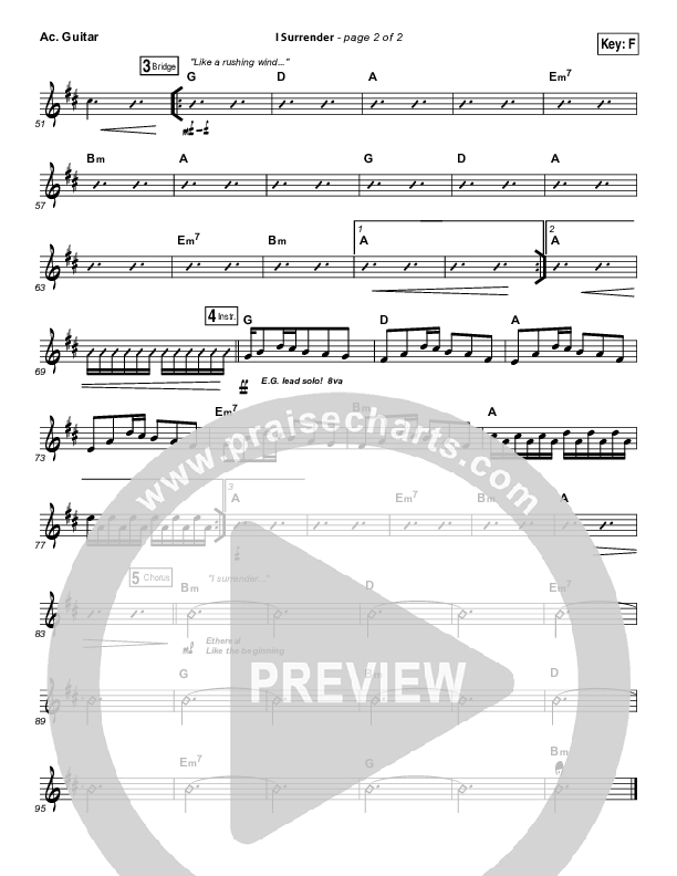 I Surrender Acoustic Guitar (Hillsong Worship)