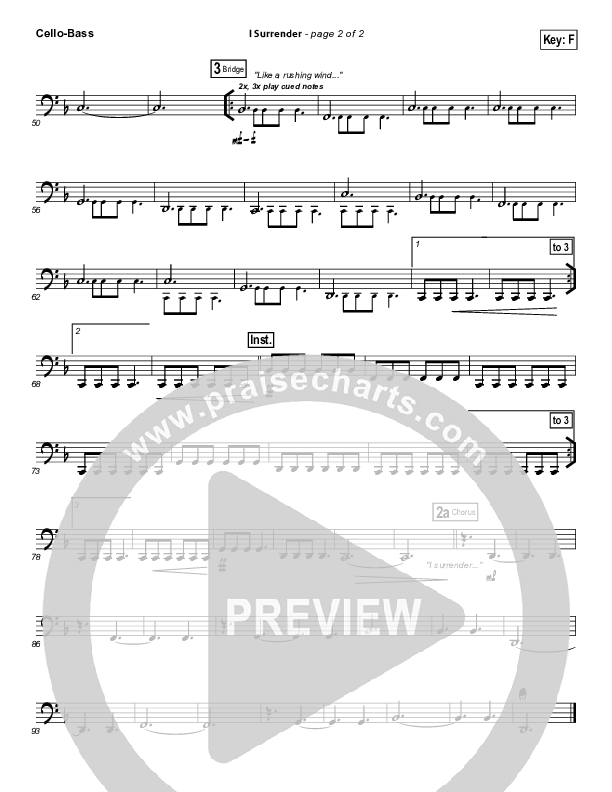 I Surrender Cello/Bass (Hillsong Worship)