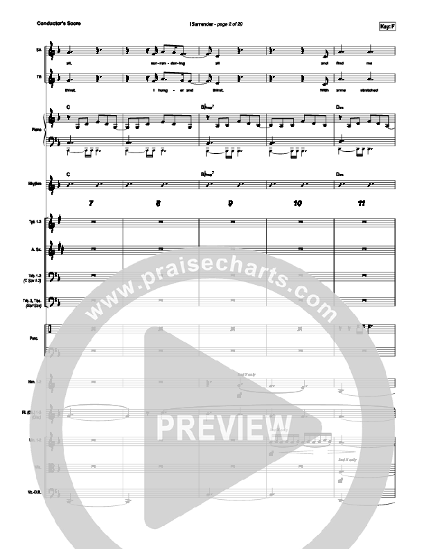 I Surrender Conductor's Score (Hillsong Worship)