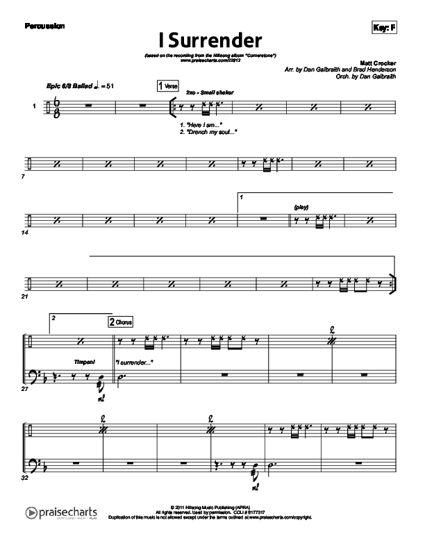 I Surrender Percussion (Hillsong Worship)