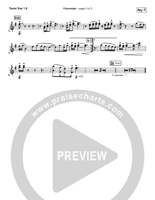 I Surrender Tenor Sax 1/2 (Hillsong Worship)