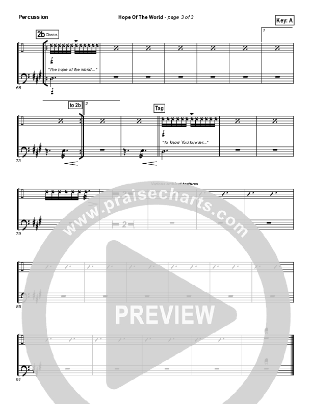 Hope Of The World Percussion (Hillsong Worship)