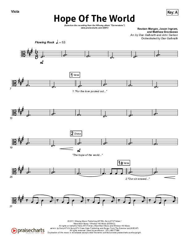 Hope Of The World Viola (Hillsong Worship)