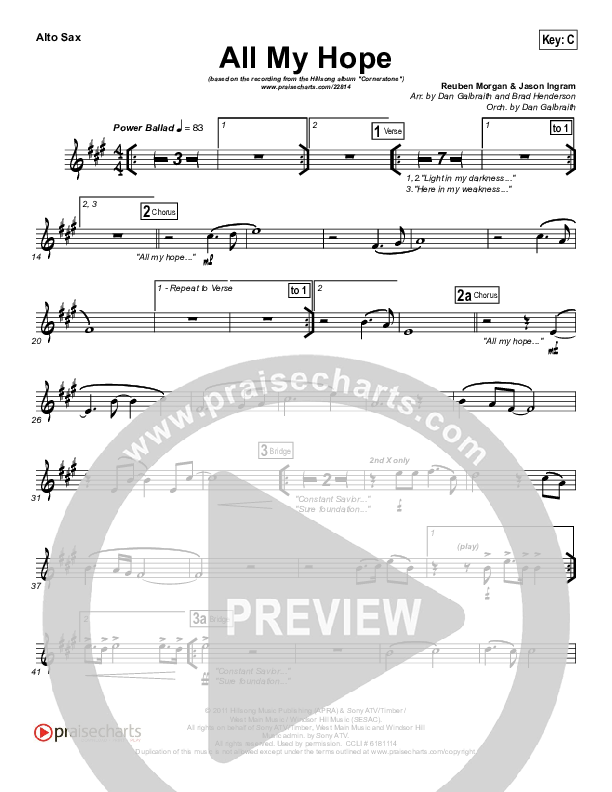 All My Hope Alto Sax (Hillsong Worship)