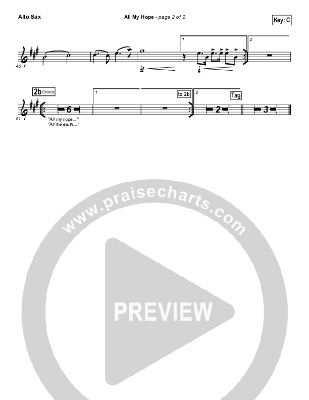 All My Hope Alto Sax (Hillsong Worship)
