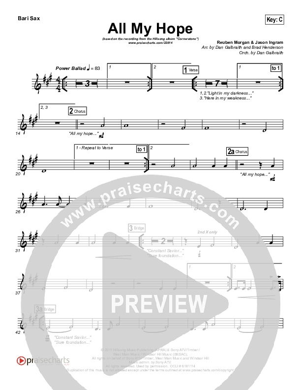 All My Hope Bari Sax (Hillsong Worship)