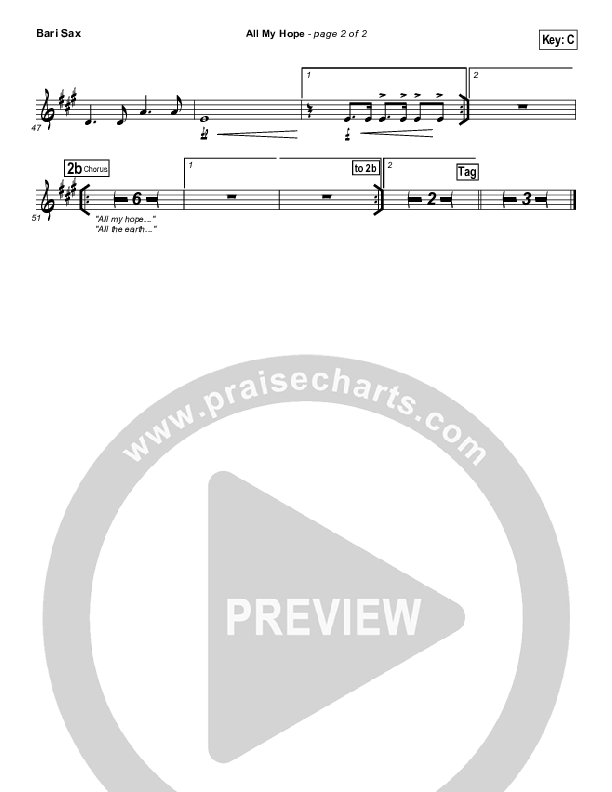 All My Hope Bari Sax (Hillsong Worship)