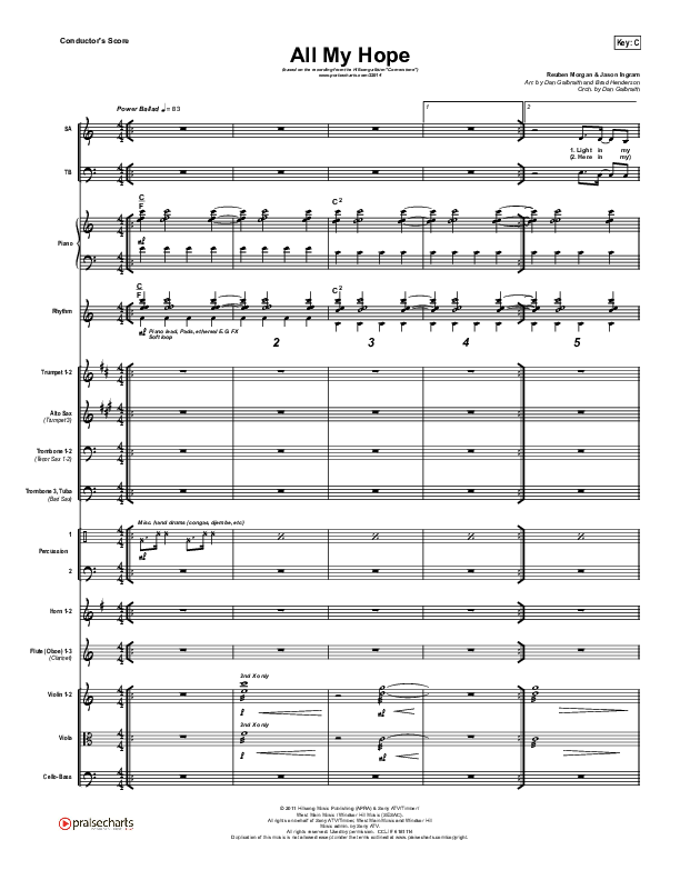 All My Hope Conductor's Score (Hillsong Worship)