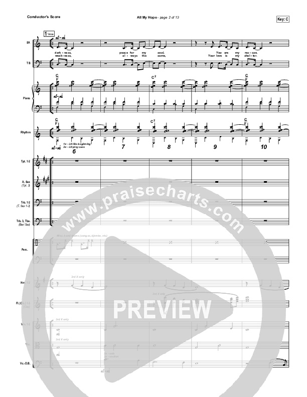 All My Hope Conductor's Score (Hillsong Worship)