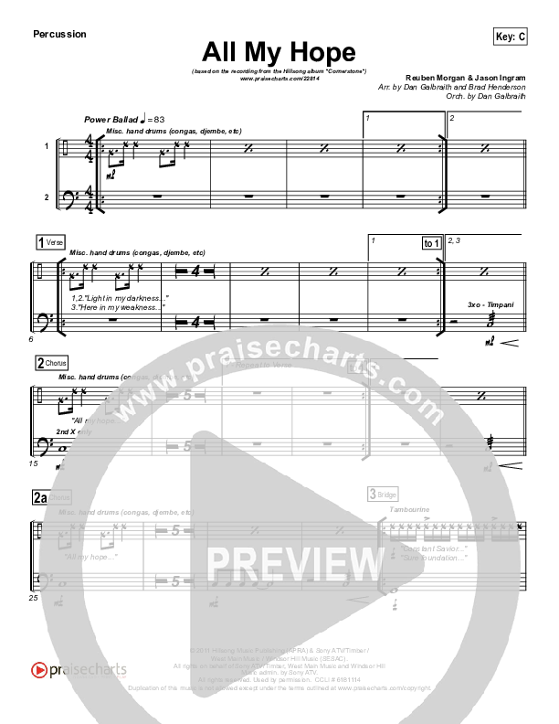 All My Hope Percussion (Hillsong Worship)