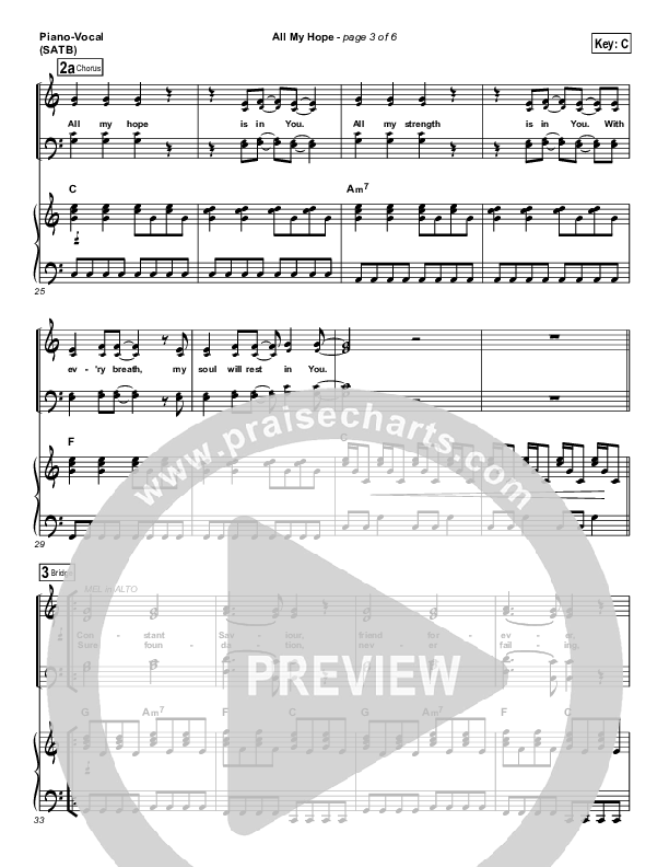 All My Hope Piano/Vocal & Lead (Hillsong Worship)
