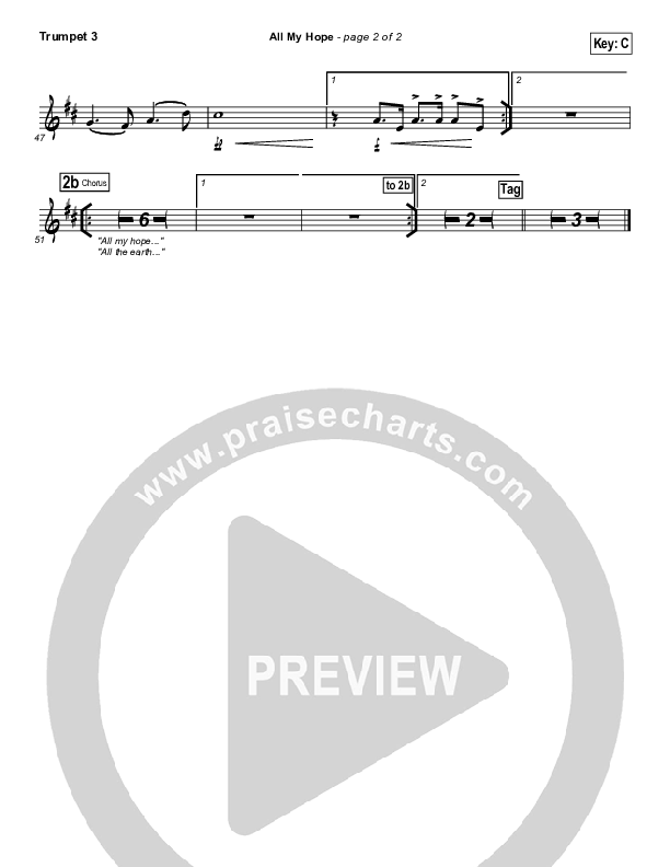 All My Hope Trumpet 3 (Hillsong Worship)