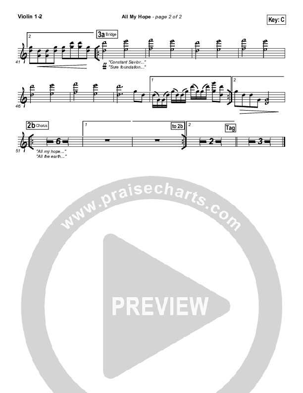 All My Hope Violin 1/2 (Hillsong Worship)