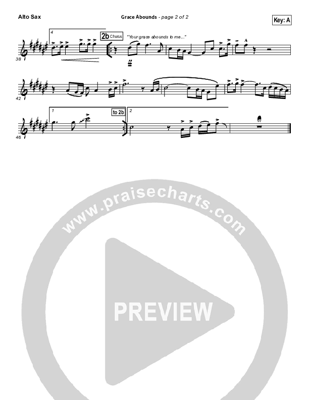 Grace Abounds Alto Sax (Hillsong Worship)