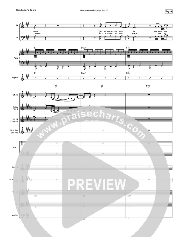 Grace Abounds Conductor's Score (Hillsong Worship)