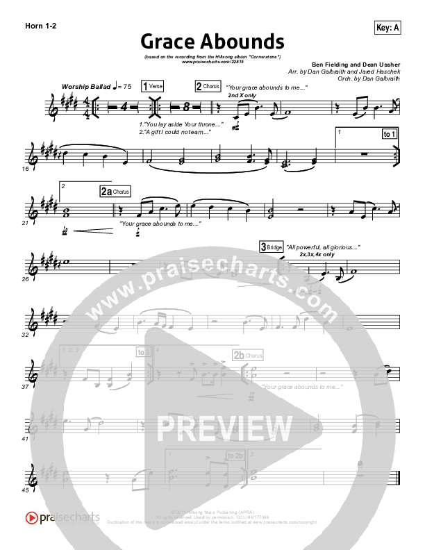 Grace Abounds Brass Pack (Hillsong Worship)