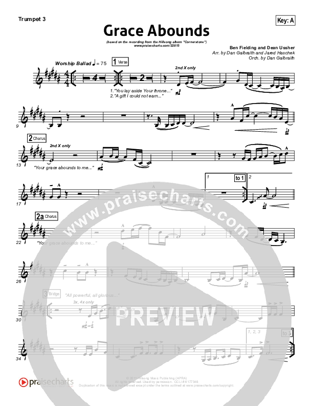 Grace Abounds Trumpet 3 (Hillsong Worship)