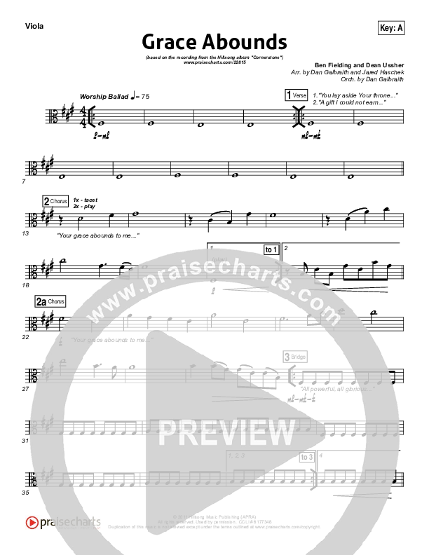 Grace Abounds Viola (Hillsong Worship)