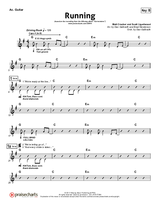 Running Acoustic Guitar (Hillsong Worship)