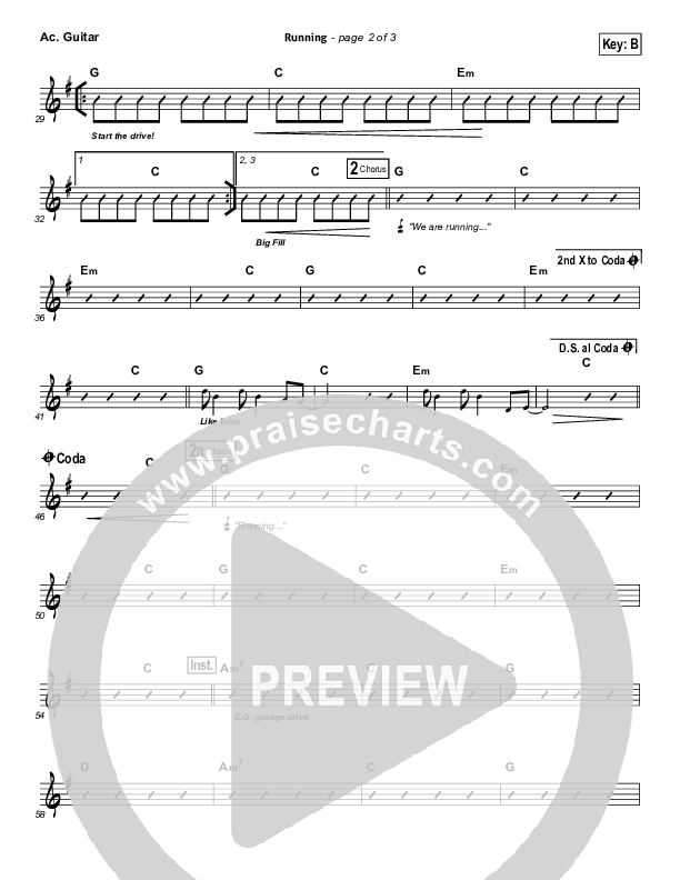 Running Acoustic Guitar (Hillsong Worship)