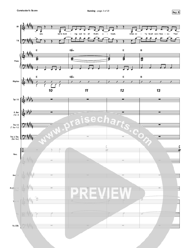 Running Conductor's Score (Hillsong Worship)