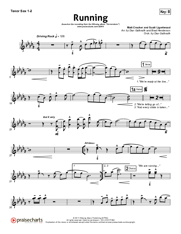 Running Tenor Sax 1/2 (Hillsong Worship)
