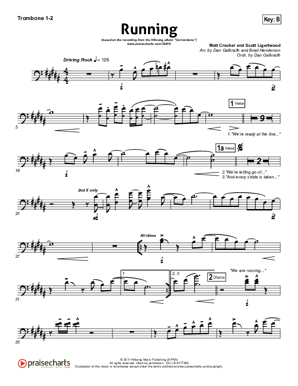 Running Trombone 1/2 (Hillsong Worship)