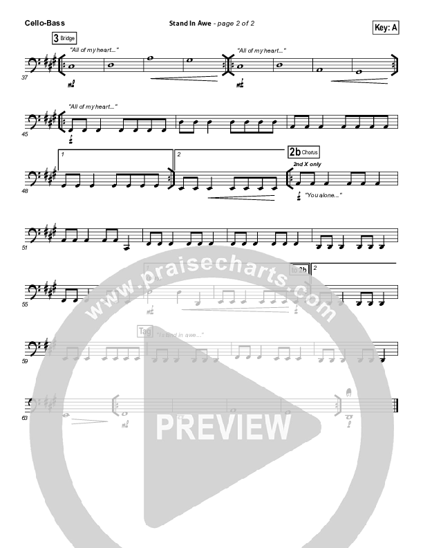 Stand In Awe Cello/Bass (Hillsong Worship)